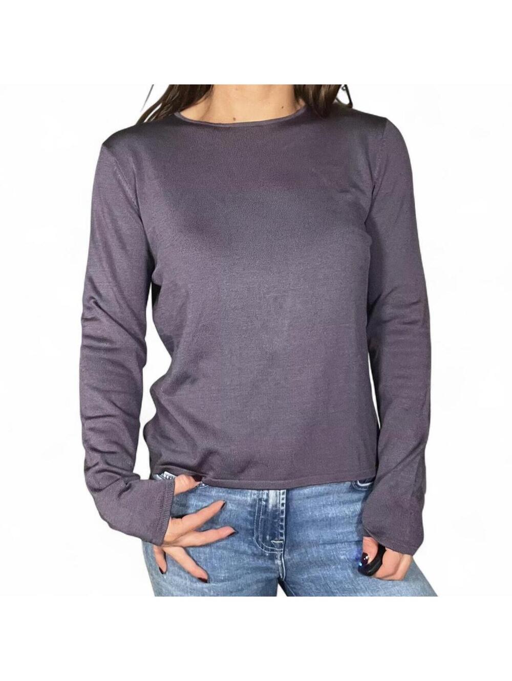 Carlisle Purple Silk Longsleeve Top Size Medium